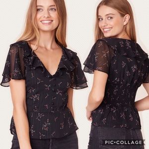 NWT Jack by BB Dakota Florally Invited Chiffon Smocked Top